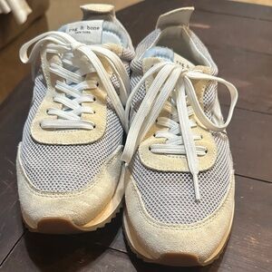 Rag & Bone Gray and Cream Mesh Sneakers